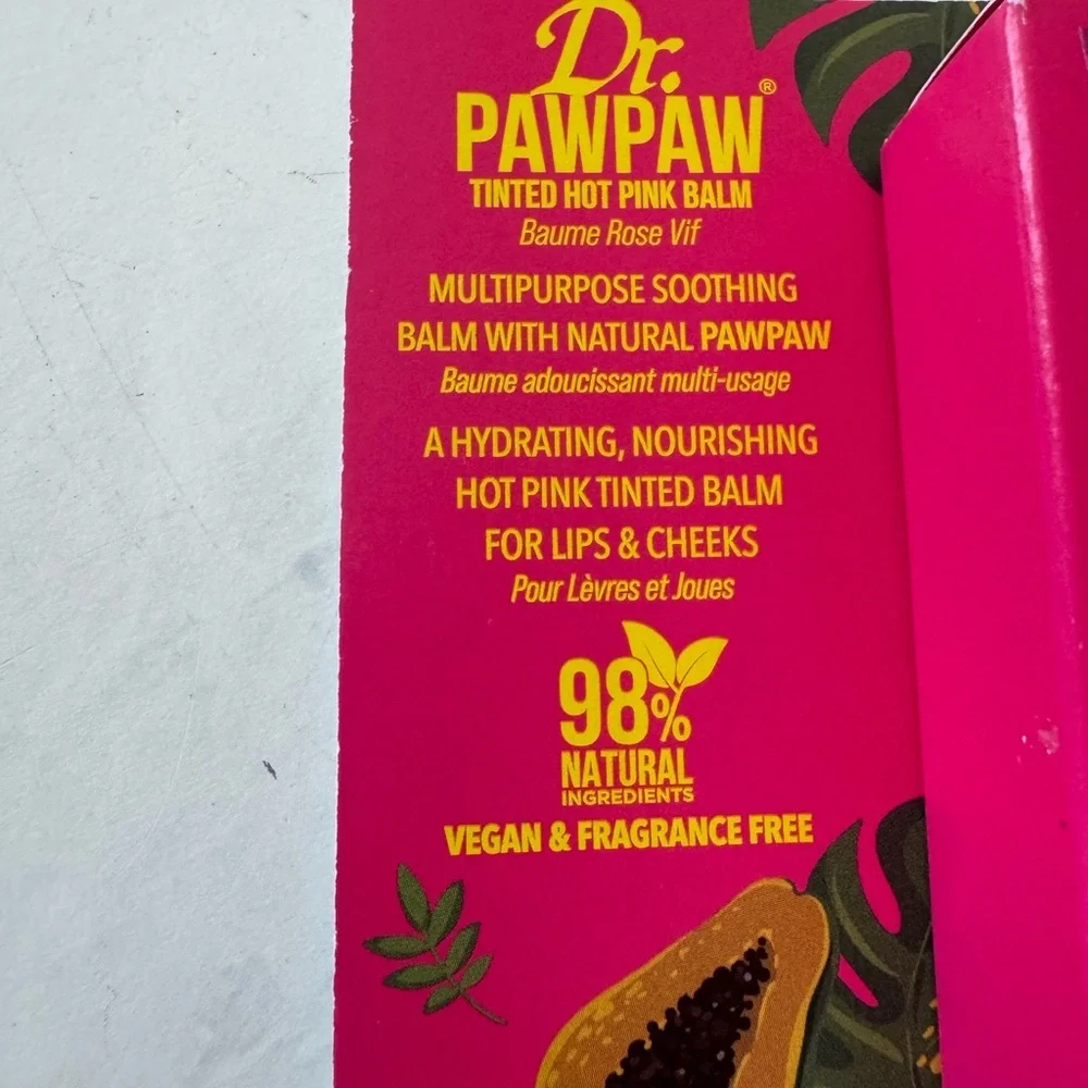 Dr Paw Paw tinted balm - 2 pack- pink & coral for cheeks and lips! 98% natural